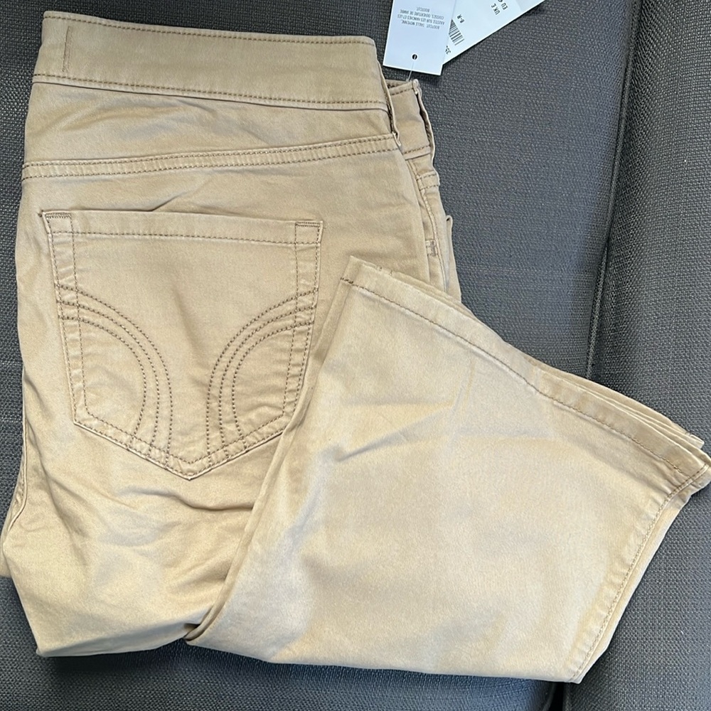 NWT Hollister mid-rise boot khaki pants 8reg